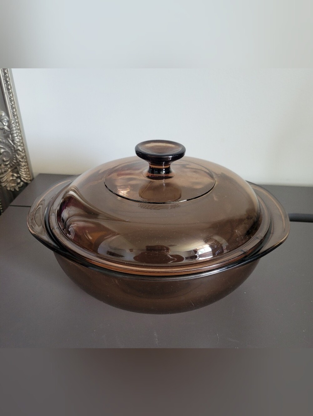 Pyrex Visions Amber Glass Casserole Dish With Lid